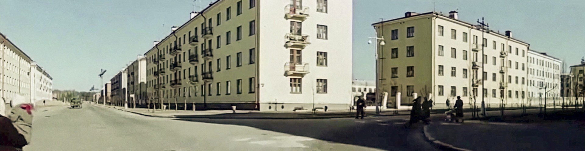 Перекресток пр. Ленина и ул. Духова, панорама, 1960 г.