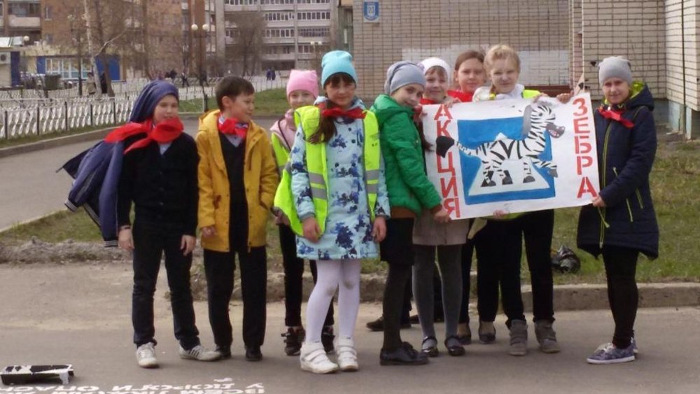 Участники акции Зебра