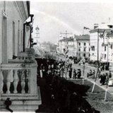Проспект Мира (фото со 2-го этажа д. 16, Первомай 1950-х?)